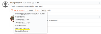 Support comment #1 for your post!