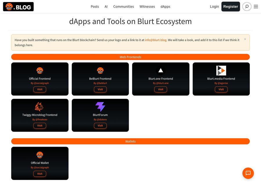 The redesigned dApps directory