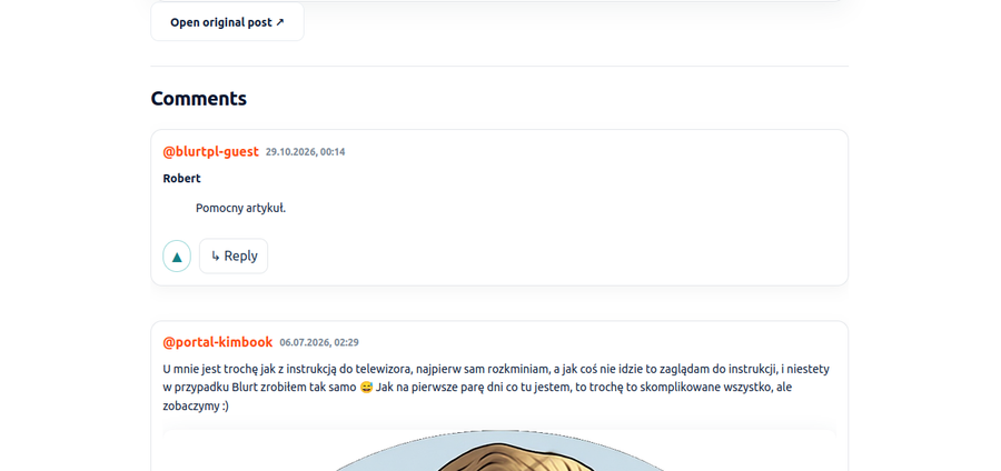 Screenshot of a guest comment on BLURT